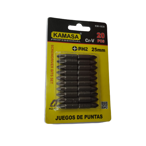 JUEGO DE PUNTAS PH2 X 25 MM 20 PCS